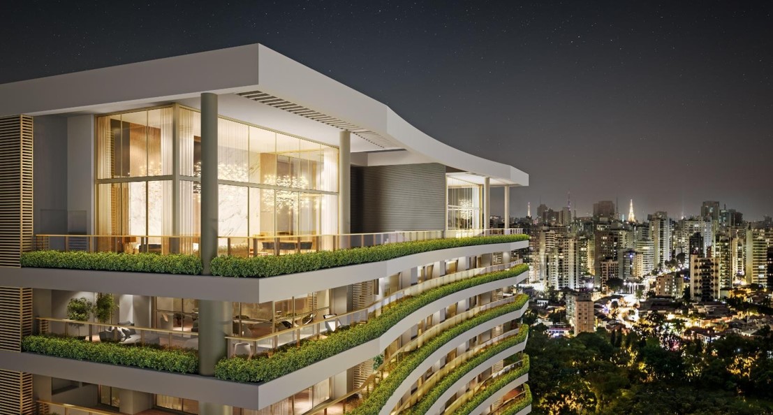 Detalhe do Apartamento Duplex da Torre Residencial do Lançamento Villa by Versace Home